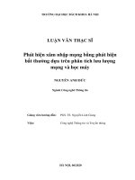 Phát hiện xâm nhập mạng bằng phát hiện bất thường dựa trên phân tích lưu lượng mạng và học máy