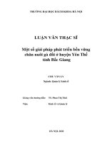 Một số giải pháp phát triển bền vững chăn nuôi gà đồi ở huyện yên thế tỉnh bắc giang