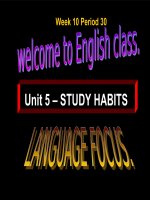 language focus week 10 period 30 unit 5 – study habits language focus adverbs of manner modal should commands requests and advice in reported speech language focus 1 adverbs of manner complete the di