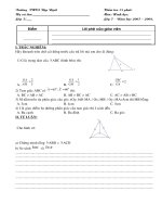 c tröôøng thcs taäp ngaõi kieåm tra 15 phuùt hoï vaø teân moân hình hoïc lôùp 7 lôùp 7 naêm hoïc 2007 – 2008 ñieåm lôøi pheâ cuûa giaùo vieân i traéc nghieäm haõy khoanh troøn chöõ caùi ñöùng tröôùc