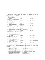 i i khoanh tròn chữ cái trước đáp án thích hợp nhất để điền vào chổ trống 0 là một ví dụ 2 5 đ 0 i a student a am b is c are 1 nam going to school a am b is c are 2 they fine a am b is c are 3 “wha