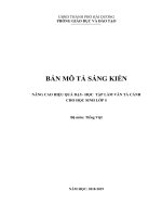 BẢN MÔ TẢ SÁNG KIẾN NÂNG CAO HIỆU QUẢ DẠY- HỌC TẬP LÀM VĂN TẢ CẢNH CHO HỌC SINH LỚP 5