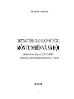 CHƯƠNG TRÌNH GIÁO DỤC PHỔ THÔNG MÔN TỰ NHIÊN VÀ XÃ HỘI