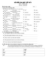 ®ò kióm tra mét tiõt sè 1 m«n tiõng anh naêm hoïc 2009 2010 hoï teân hoïc sinh lôùp i chọn câu trả lời đúng nhất 01 have you eaten dinner yet yes i’ve eaten dinner a so far b already c yet d lately