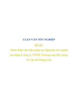 Hoàn thiện các biện pháp tạo động lực cho người lao động ở công ty TNHH thương mại xây dựng và vận tải hoàng gia 