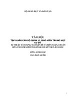 TÀI LIỆU TẬP HUẤN CÁN BỘ QUẢN LÍ, GIÁO VIÊN THCS KĨ THUẬT XÂY DỰNG MA TRẬN ĐỀ VÀ BIÊN SOẠN, CHUẨNHÓA CÂU HỎI KIỂM TRA ĐÁNH GIÁ KẾT QUẢ DẠY HỌCMÔN: SINH HỌC