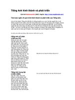 QUA TRINH HINH THANH VA PHAT TRIEN CUA TIENG ANH