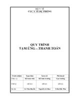 QUY TRÌNH TẠM ỨNG – THANH TOÁN