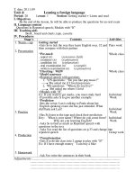 t date 20 11 09 unit 4 leaning a foreign language period 20 lesson 1 section getting started listen and read i objectives by the end of the lesson ss will be able to produce the questions for an or
