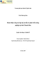 Hoàn thiện công tác lập dự án đầu tư phát triển nông nghiệp tại tỉnh thanh hoáctrần phương hoa (tt) 