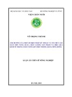 ẢNH HƯỞNG CỦA MỘT SỐ BIỆN PHÁP KỸ THUẬT VÀ TỔ CHỨC SẢNXUẤT ĐẾN NĂNG SUẤT, CHẤT LƯỢNG SẢN PHẨM VÀ HIỆU QUẢKINH TẾ TRONG CHĂN NUÔI LỢN THỊT.LUẬN ÁN TIẾN SĨ NÔNG NGHIỆP