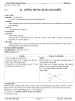 ngaøy soaïn 20 10 2009 tröôøng thcs buøi thò xuaân hình hoïc 6 ngaøy soaïn 20 10 2009 tieát 3 §3 ñöôøng thaúng ñi qua hai ñieåm i muïc tieâu 1 kieán thöùc hs naém ñöôïc coù moät vaø chæ