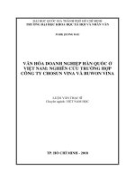 Văn hóa doanh nghiệp hàn quốc ở việt nam nghiên cứu trường hợp công ty chosun vina và buwon vina     
