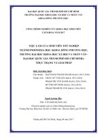 Việc làm của sinh viên tốt nghiệp ngành indonesia học    khoa đông phương học, trường đại học khoa học xã hội và nhân văn   đại học quốc gia thành phố hồ chí minh)  thực trạng và giải pháp 