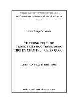 Tư tưởng trị nước trong triết học trung quốc thời kỳ xuân thu   chiến quốc     