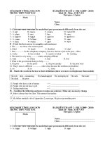 së gd§t tønh l¹ng s¬n bµi kióm tra sè 2 hk i 2009 2010 së gd§t tønh l¹ng s¬n bµi kióm tra sè 2 hk i 2009 2010 tr­êng thpt viöt b¾c khèi 10 m«n anh v¡n thêi gian 15 phót name class i circle the w