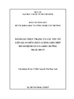 Đánh giá thực trạng và các yếu tố liên quan đến chất lượng ghi chép hồ sơ bệnh án của điều dưỡng 