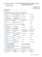 Đề thi tốt nghiệp THPT Quốc Gia môn Tiếng Pháp hệ 3 năm 2007-2008 lần 1 mã đề 913