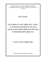 Quan điểm của chủ nghĩa mác   lênin, tư tưởng hồ chí minh về tôn giáo với việc thực hiện chính sách tôn giáo ở tỉnh bình phước hiện nay 