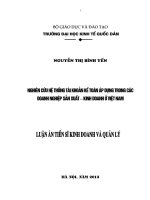 Luận án Tiến sĩ Kinh doanh và quản lý: Nghiên cứu hệ thống tài khoản kế toán áp dụng trong các doanh nghiệp sản xuất - kinh doanh ở Việt Nam