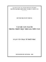 Vấn đề con người trong triết học nho gia tiên tần     