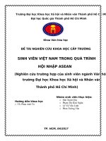 Sinh viên việt nam trong quá trình hội nhập asean    nghiên cứu trường hợp của sinh viên ngành văn hóa học trường đại học khoa học xã hội và nhân văn thành phố hồ chí minh 