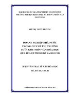 Doanh nghiệp nhà nước trong cơ chế thị trường dưới góc nhìn văn hóa học (qua tư liệu thống kê và báo chí)     