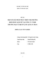 Tóm tắt Khóa luận tốt nghiệp: Một số giải pháp phát triển thị trường khách du lịch Mỹ tại công ty TNHH Thương mại và dịch vụ du lịch An Tran