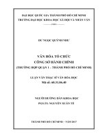 Văn hóa tổ chức công sở hành chính (trường hợp quận 1   thành phố hồ chí minh)     