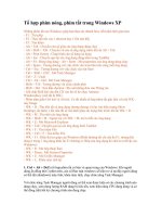 cac phim nong to hop phim tat trong window XP