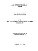 SKKN_MỘT SỐ BIỆN PHÁP  CHỦ NHIỆM LỚP