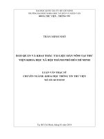 Bảo quản và khai thác tài liệu hán nôm tại thư viện khoa học xã hội thành phố hồ chí minh     