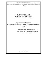 Bài thu hoạch lớp trung cấp LLCT  PHÁT TRIỂN DỊCH vụ DU LỊCH ở THÀNH PHỐ HUẾ HIỆN NAY