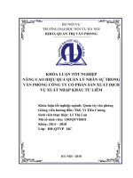 Luận văn Thạc sĩ Quản trị văn phòng Nâng cao hiệu quả quản lý nhân sự trong văn phòng Công ty Cổ phần Sản xuất Dịch vụ Xuất nhập khẩu Từ Liêm