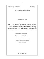 Tóm tắt Luận văn Thạc sĩ Quản lý công: Chất lượng công chức Tổng cục Phòng chống thiên tai – Bộ Nông nghiệp và Phát triển nông thôn