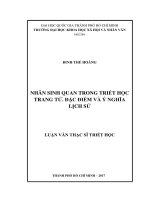 Nhân sinh quan trong triết học trang tử  đặc điểm và ý nghĩa lịch sử     