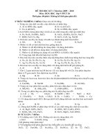 ñeà thi hoïc kyø i naêm hoïc 2008 – 2009 ñeà thi hoïc kyø i naêm hoïc 2009 – 2010 moân hoaù hoïc lôùp 9 ppct 36 thôøi gian 60 phuùt khoâng keå thôøi gian phaùt ñeà i traéc nghieäm 3 ñieåm choïn