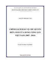 Chính sách bảo vệ chủ quyền biển, đảo của đảng cộng sản việt nam (2007 2014)     