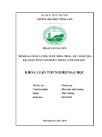 Đánh giá chất lượng nước sông nhuệ đáy chảy qua tỉnh nam định 6 tháng cuối năm 2018 