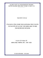 Ứng dụng công nghệ web 2 0 để khai thác nguồn tài nguyên số tại thư viện khoa học xã hội thành phố hồ chí minh     
