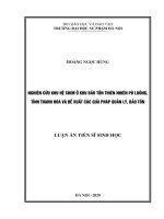 Nghiên cứu khu hệ chim ở Khu bảo tồn thiên nhiên Pù Luông, tỉnh Thanh Hóa và đề xuất các giải pháp quản lý, bảo tồn.