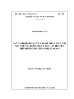 Mô hình bệnh tật của bệnh nhân điều trị nội trú tại bệnh viện y học cổ truyền thành phố hồ chí minh năm 2015 