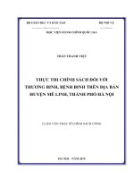 Luận văn Thạc sĩ Chính sách công Thực thi chính sách đối với thương binh, bệnh binh trên địa bàn huyện Mê Linh, Thành phố Hà Nội