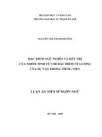 Đặc điểm ngữ nghĩa và kết trị của nhóm tính từ chỉ đặc điểm về lượng của sự vật trong tiếng Việt.