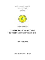 Văn học trung đại việt nam từ thế kỷ x đến hết thể kỷ XVII 