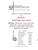 Triết học Mác – Lênin và vai trò của triết học Mác – Lênin trong đời sống xã hội. Liên hệ vai trò triết học Mác – Lênin trong sự nghiệp đổi mới ở Việt Nam.