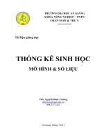 Tài liệu giảng dạy thống kê sinh học mô hình và số liệu 