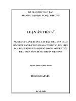 Nghiên cứu ảnh hưởng các đặc điểm của Giám đốc điều hành (CEO’s characteristic) đến hiệu quả hoạt động của một số doanh nghiệp tiêu biểu trên sàn chứng khoán Việt Nam