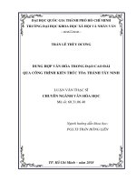 Dung hợp văn hóa trong đạo cao đài qua công trình kiến trúc tòa thánh tây ninh     