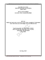 Thiết kế nhà máy sản xuất cồn công nghiệp từ tinh bột sắn với năng suất 50 triệu lít sản phẩmnăm 